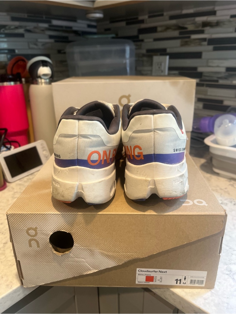 On Running Men’s Cloudsurfer Next Size 11 White/Flame in Color Tons of Life Left - Picture 3 of 17